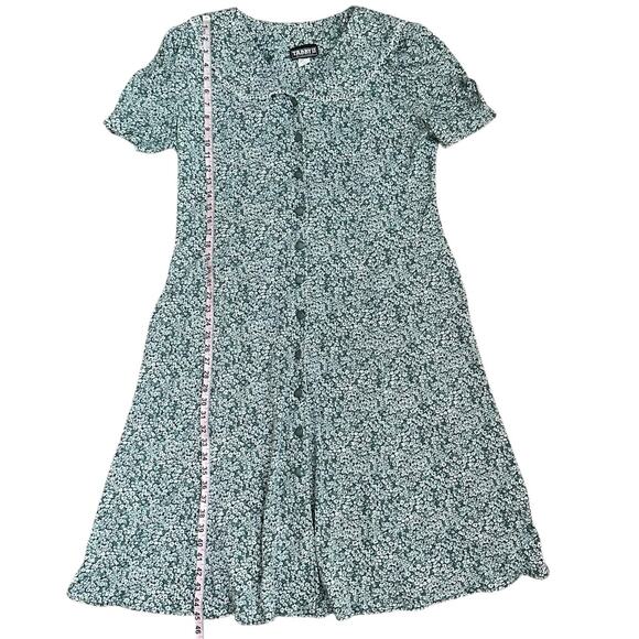 Tabby II Women 18 W Green Floral Prairie Midi Dress Cottagecore Modest Vintage - Picture 3 of 7